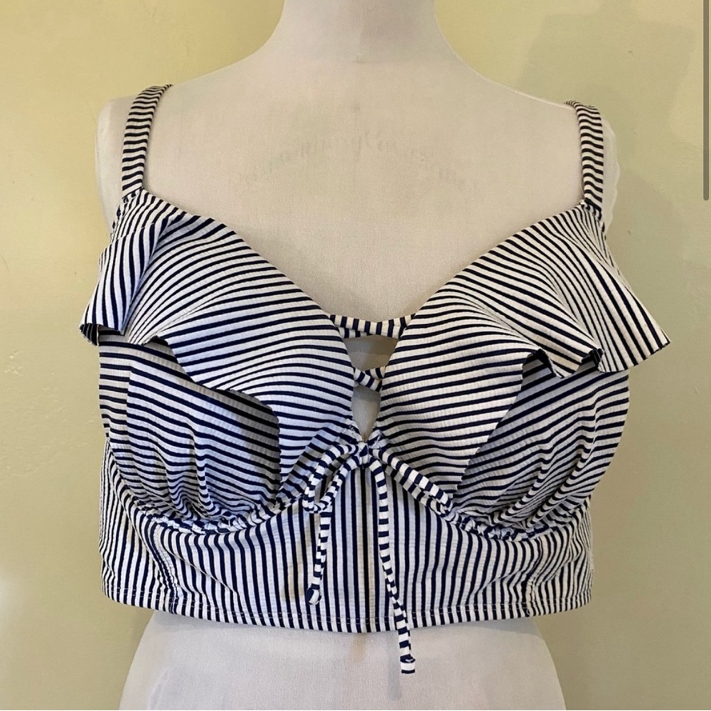 Cacique Seersucker Bikini Bra Top (42c) and bottoms (18)